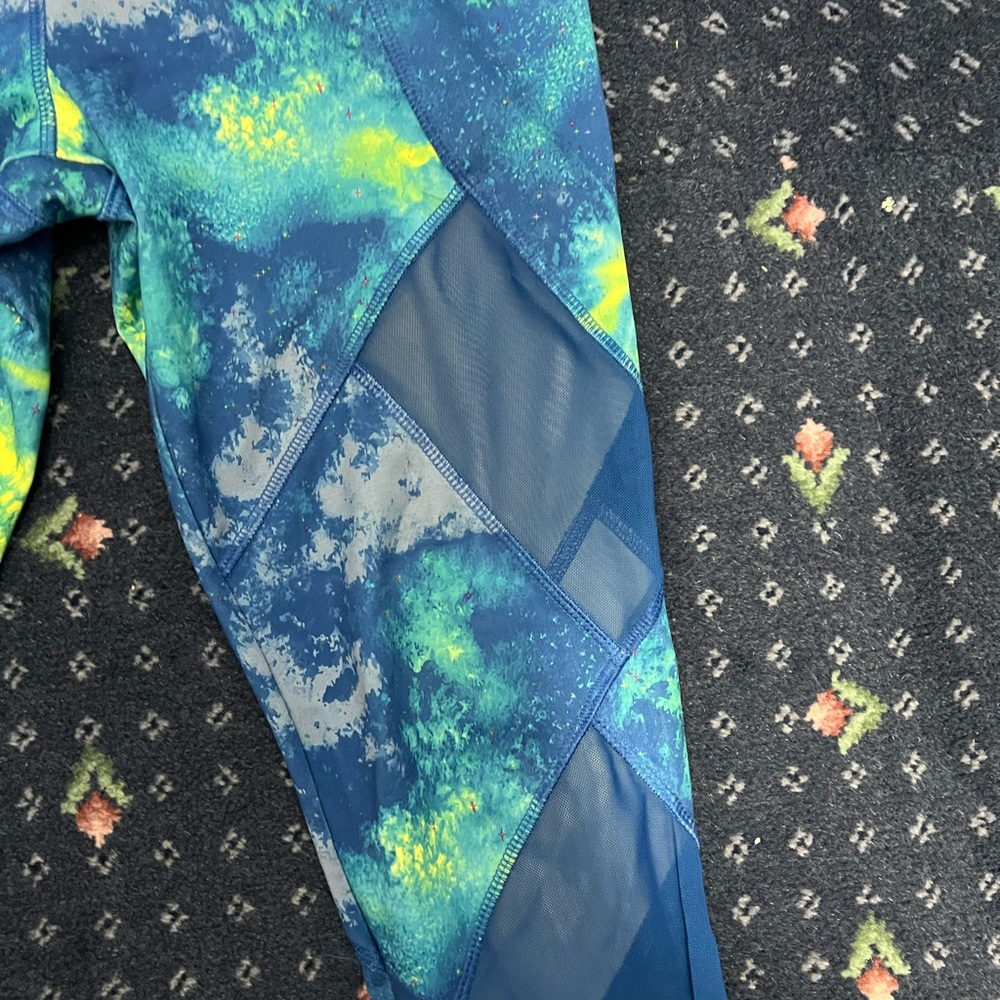 Yogo blue and yellow mesh leggings - Picture 3 of 4